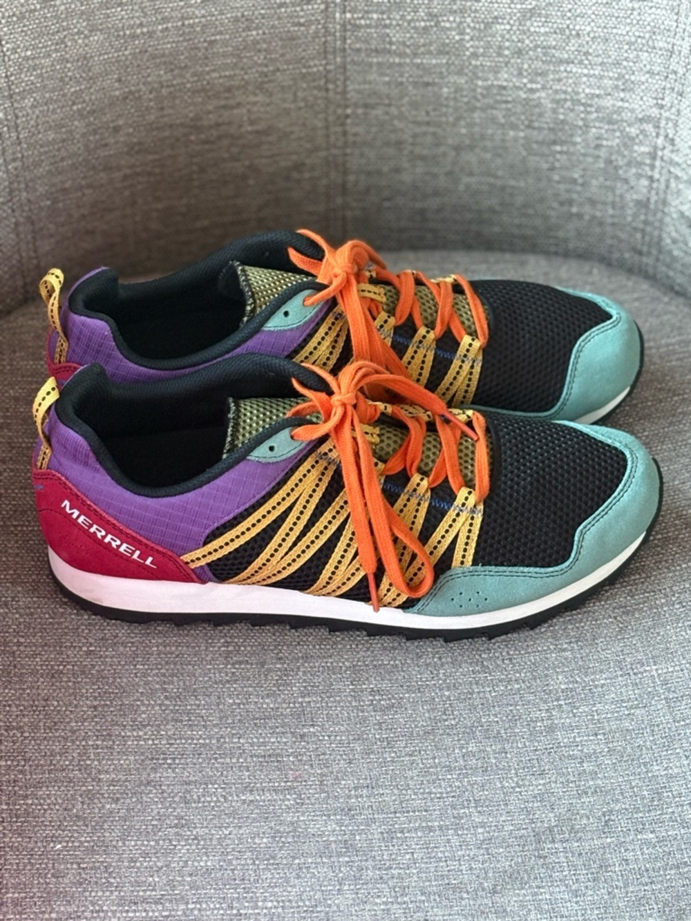 Merrell Men's Trail Running Shoes Size 10.5. Blue Purple Orange Hiking Sneakers - Picture 4 of 7